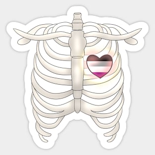 Ribcage With Asexual Heart Sticker